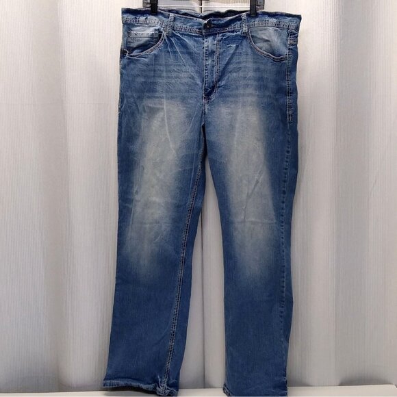 Axe & Crown Relaxed Boot Cut Jeans RARE 1%er Rivets Outlaw Denim Men W44 L34 VTG - Picture 1 of 14